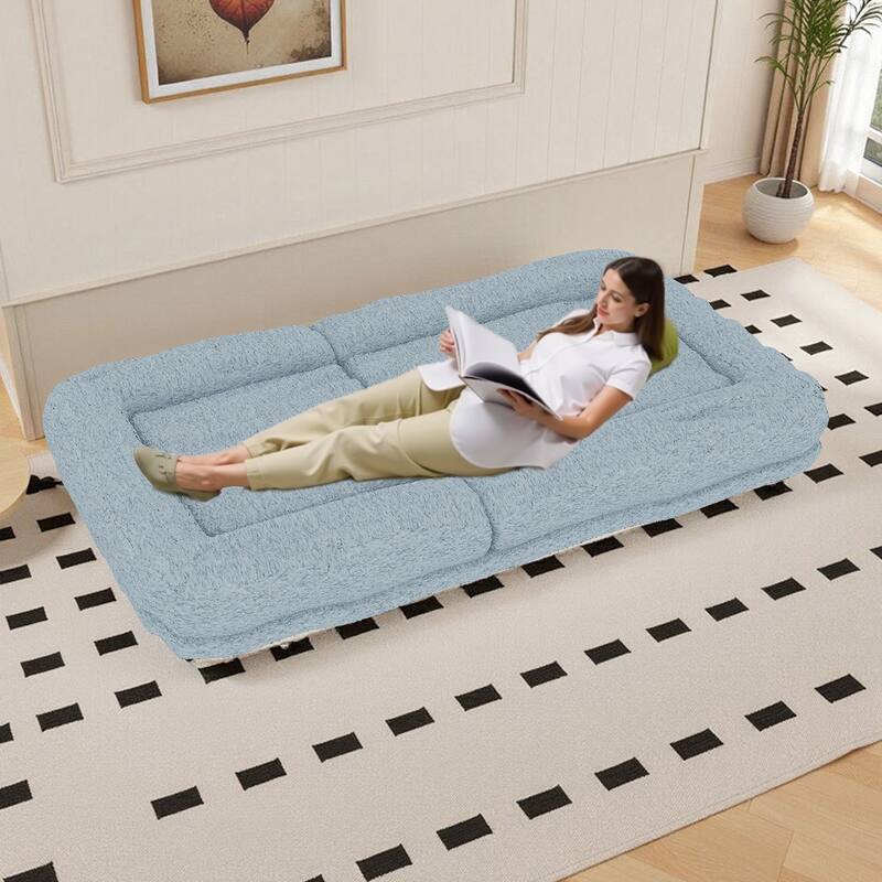 Folding Sofa Chair with 5 Adjustable Positions Plush Floor Lounge Chair for Gaming, Meditation, and Relaxation