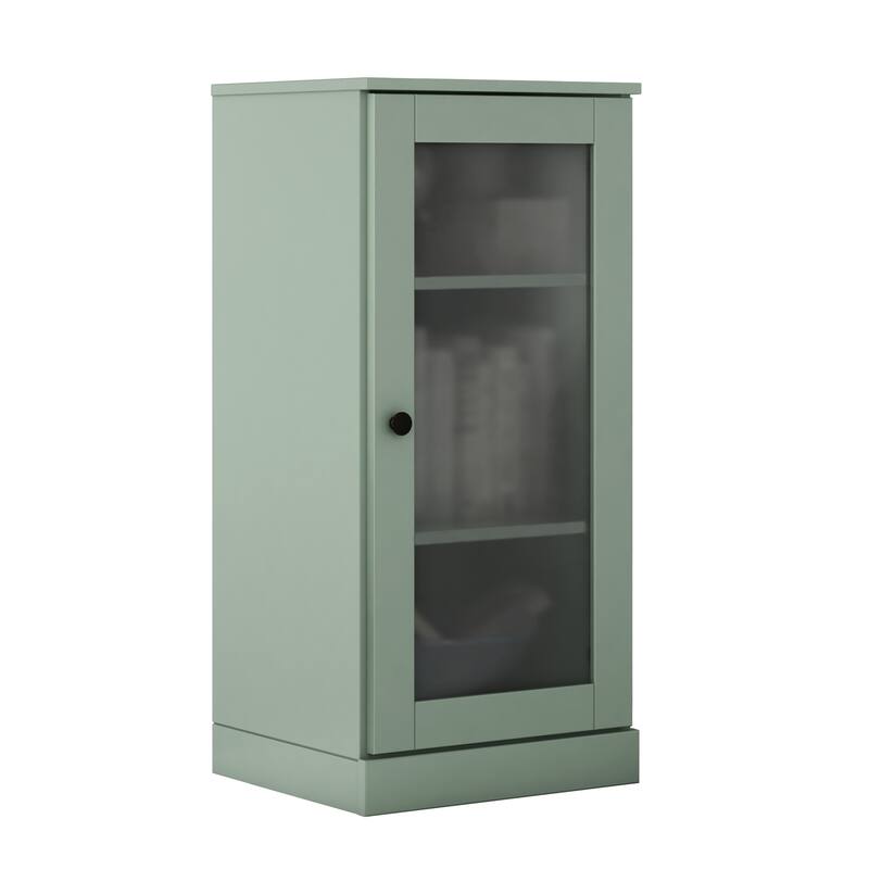 Palace Imports 100% Solid Wood 3-Shelf Bookcase with Frosted Glass Door and Adjustable Shelves