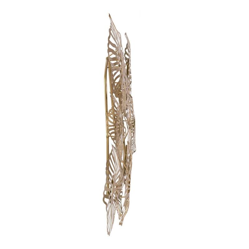 Modern Gold Iron Art Wall Decor with Open Circular Shape, for Office Beach Sunroom and Chic Living Room