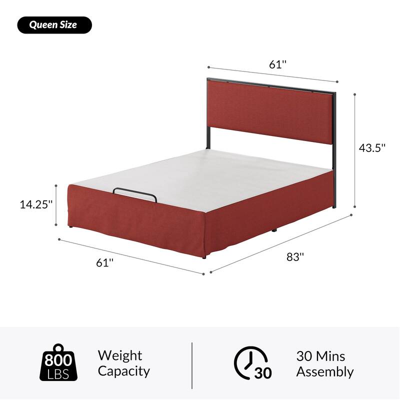 Oliver Modern Washable Slipcover Bed Upholstered Metal by HULALA HOME