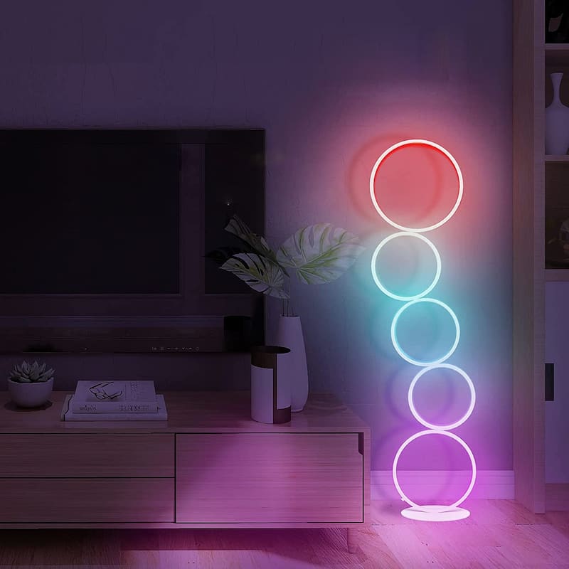 43" Stacked Rings RGB LED Floor Lamp