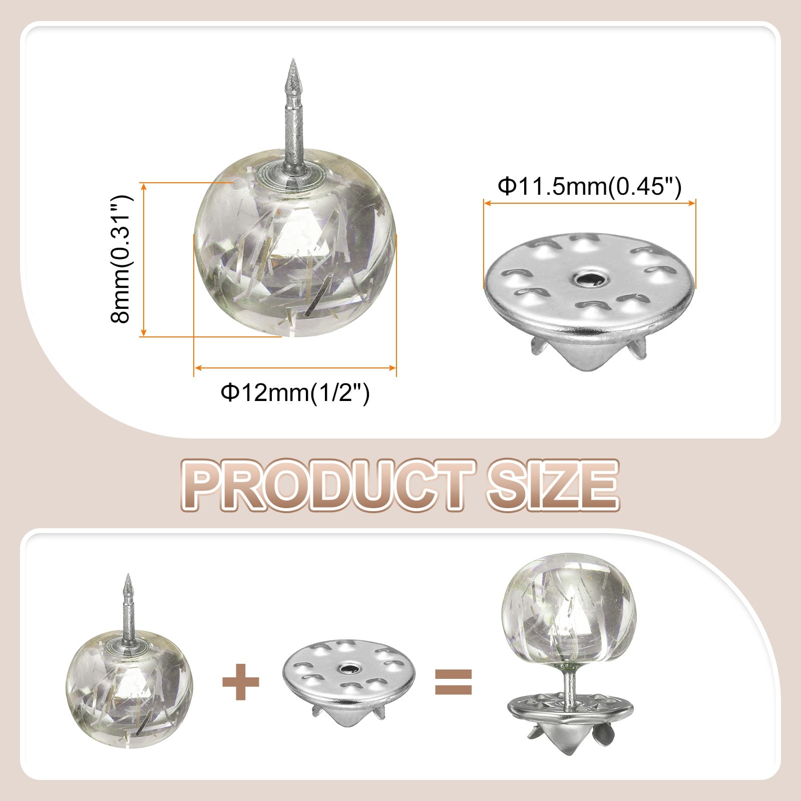 No Sew Pearl Buttons Cover Up Pins Removable Reusable Craft Button for Shirt Dress DIY Clothes Decoration - 12mm