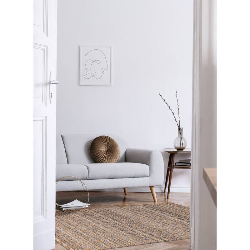 ECARPETGALLERY Flat-Weave Palas Denizli Tan Jute, Rayon Kilim - 5'3 x 7'8