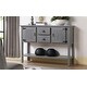 preview thumbnail 11 of 10, 48'' Solid Wood Console Table with Storage Drawers and Cabinets, Antique Grey