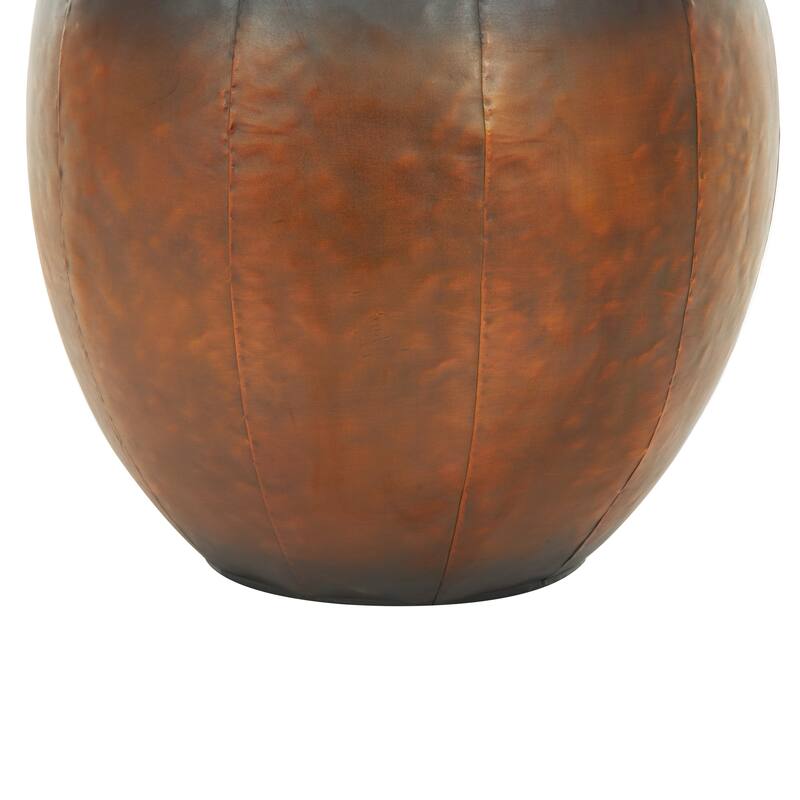 Metal Antique Style Round Pot Floor Vase - Set of 3 Brown - Roche River Decor - 22"W x 22"L x 26"H