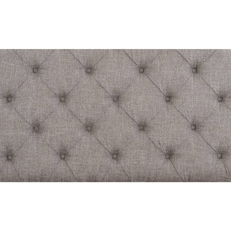 Milena Antique White Fabric Upholstered Tufted Panel Bed