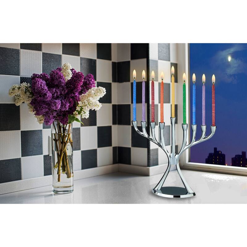 Premium Frosted Menorah Hanukkah Candles - 5.25" - Multicolor - 45ct