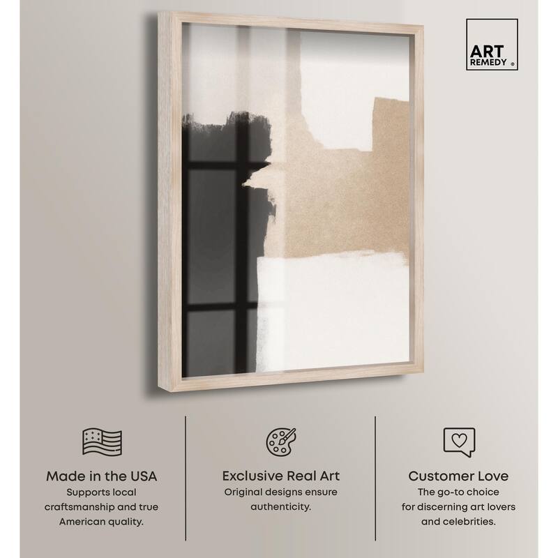 Beige and Black I Shadowbox by Art Remedy