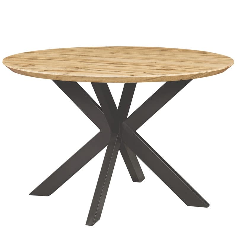 Ravenna 47-inch Modern Solid Wood Round Dining Table, X-Shape Metal Legs, Kitchen & Dining Room - 47"