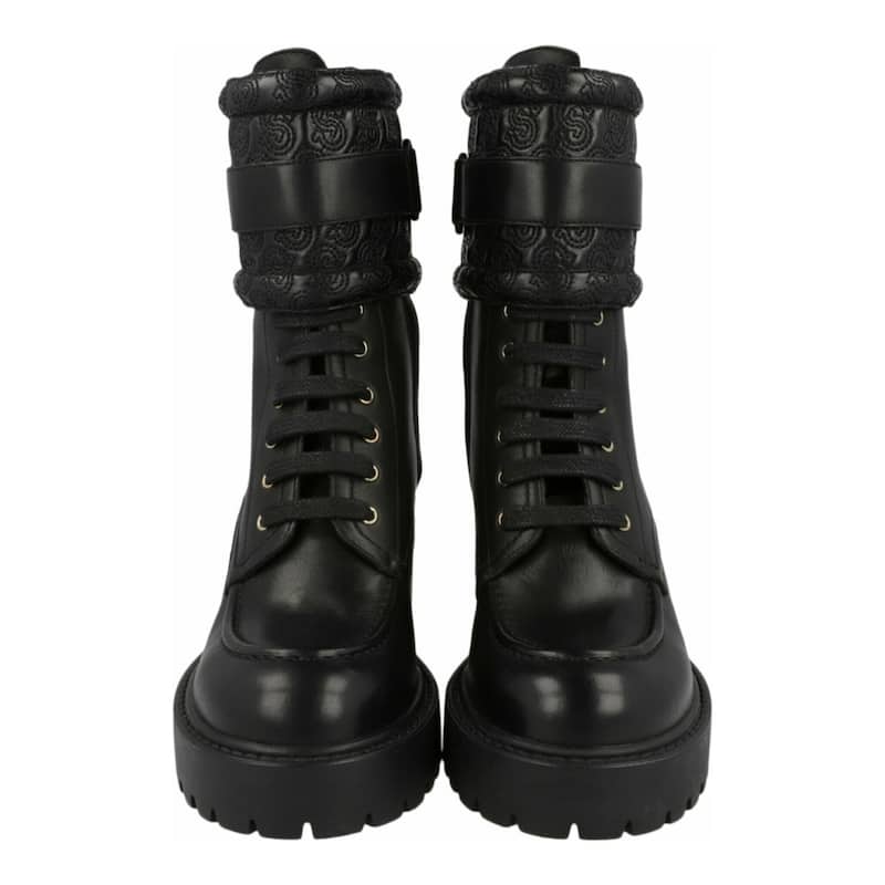 Ferragamo Shiraz Leather Combat Boots