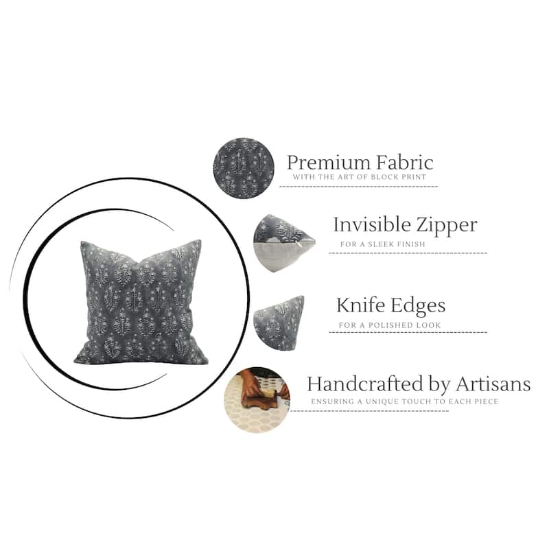 Fabdivine Black Thick Linen Cushion Cover for Dining Room, Neelgagan