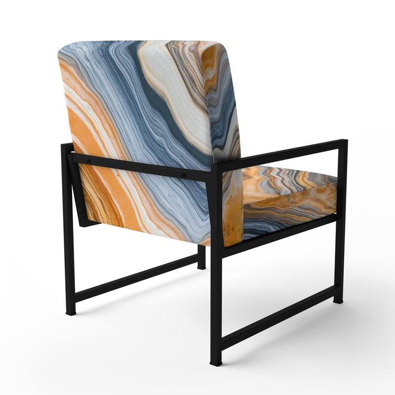 Designart "Segment Layers of Marbled Rock" Upholstered Fractals Accent Chair and Arm Chair
