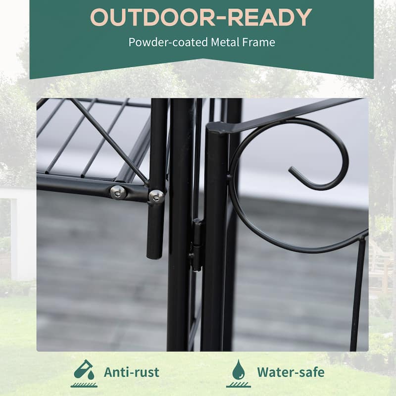 Outsunny Metal Garden Arch Trellis with Gate