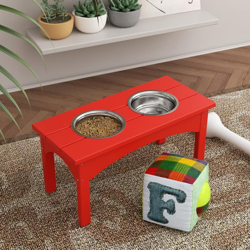 Elevated Pet Feeder with Stainless Steel Bowls