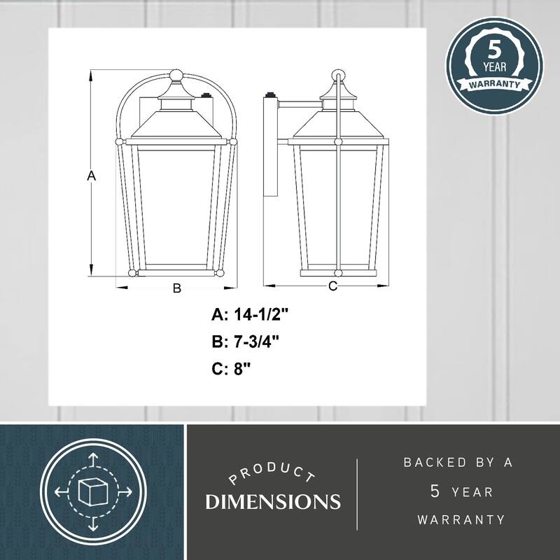 Lexington Dusk to Dawn Black Outdoor Wall Lantern Clear Glass