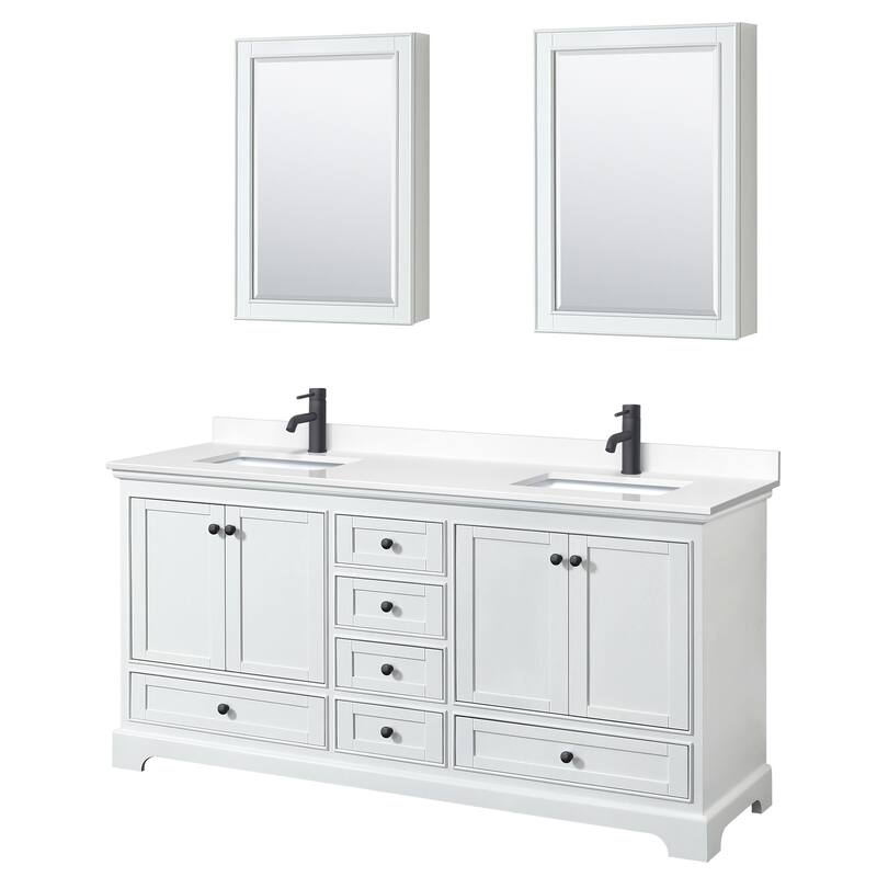 Wyndham Collection Deborah 72" Free Standing Double Basin Vanity Set