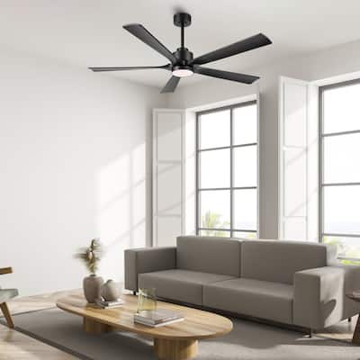 WINGBO 52" and 60" Solid Wood DC Motor Integrated LED Ceiling Fan with Remote