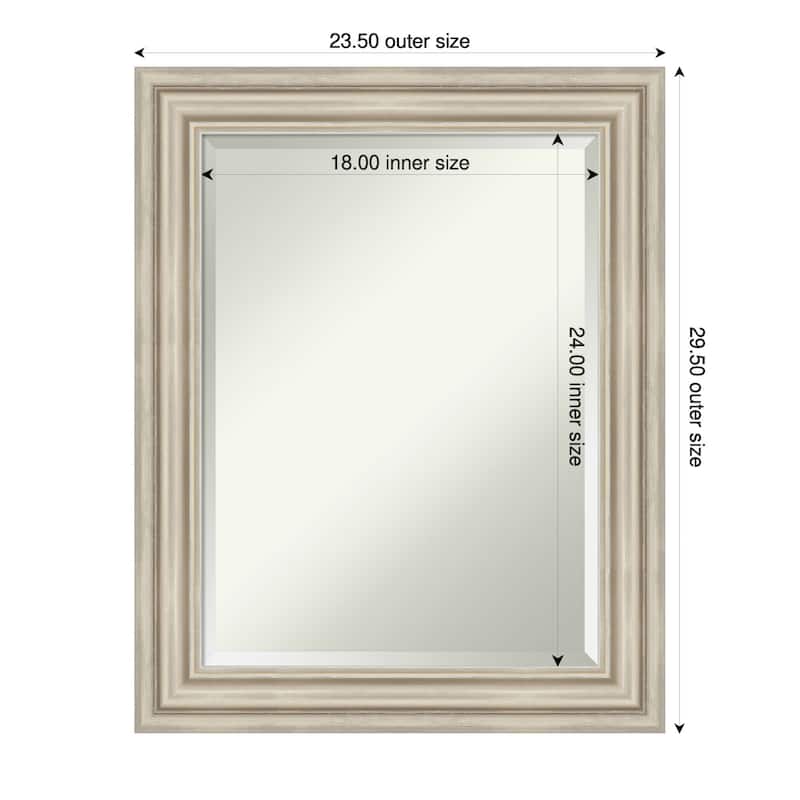 Sierra Beveled Wood Framed Wall Mirror - 24 x 30 in - Sierra Silver