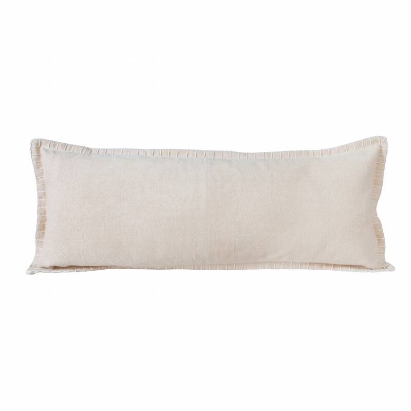HomeRoots 14" X 36" Beige Cotton Throw Pillow