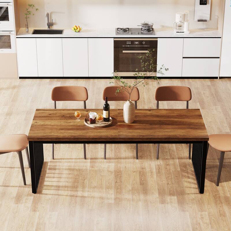 78.7 inches Diniong Table for 6-8 People, Wood Dinner Table for Dining Room