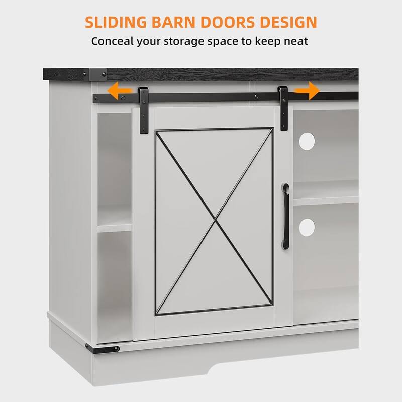 TV Stand, with Sliding Barn Doors, up to 65"