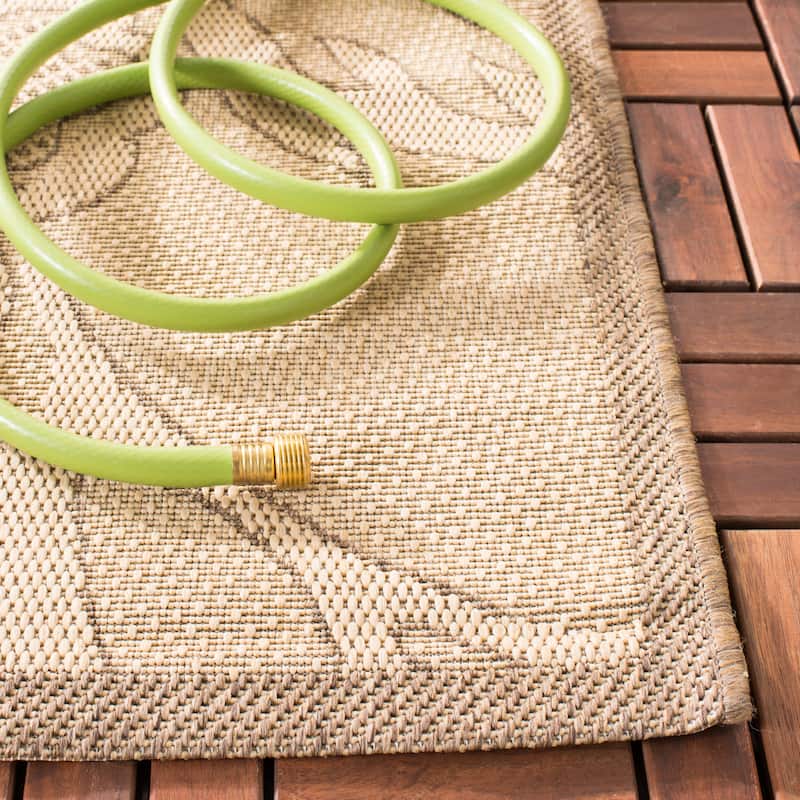 SAFAVIEH Courtyard Yaren Indoor/ Outdoor Waterproof Patio Backyard Rug - 2'7" x 5' - Natural/Terra