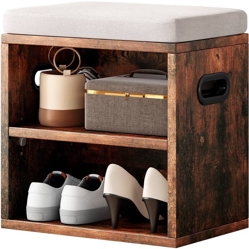 Small Shoe Bench for Entryway with Cushion Shoe Bench with Storage and Seating, Seat Entryway Shoe Rack, Entryway