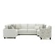 preview thumbnail 2 of 4, Transitional Ivory Chenille Upholstered 2-Piece Sectional and Paisley Chair Set by Furniture of America