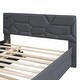 preview thumbnail 29 of 30, Linen Fabric Platform Bed with Brick Pattern Headboard, with Twin Trundle and 2 Drawers, Full Size