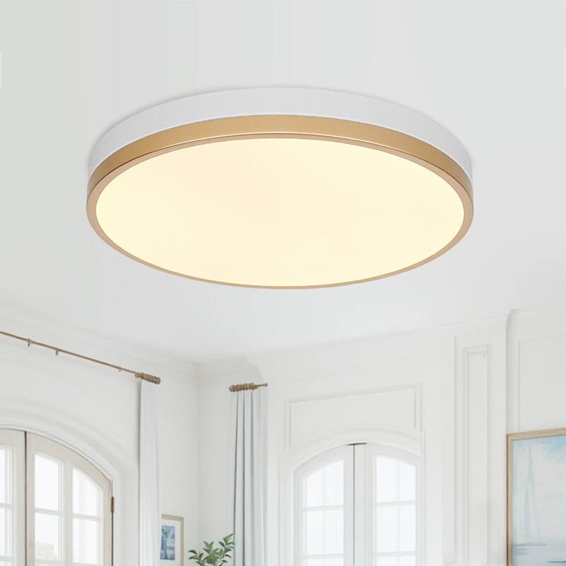 Minimalist Round Dimmable LED Flush Mount Light 5 CCT, 28W 15.7in