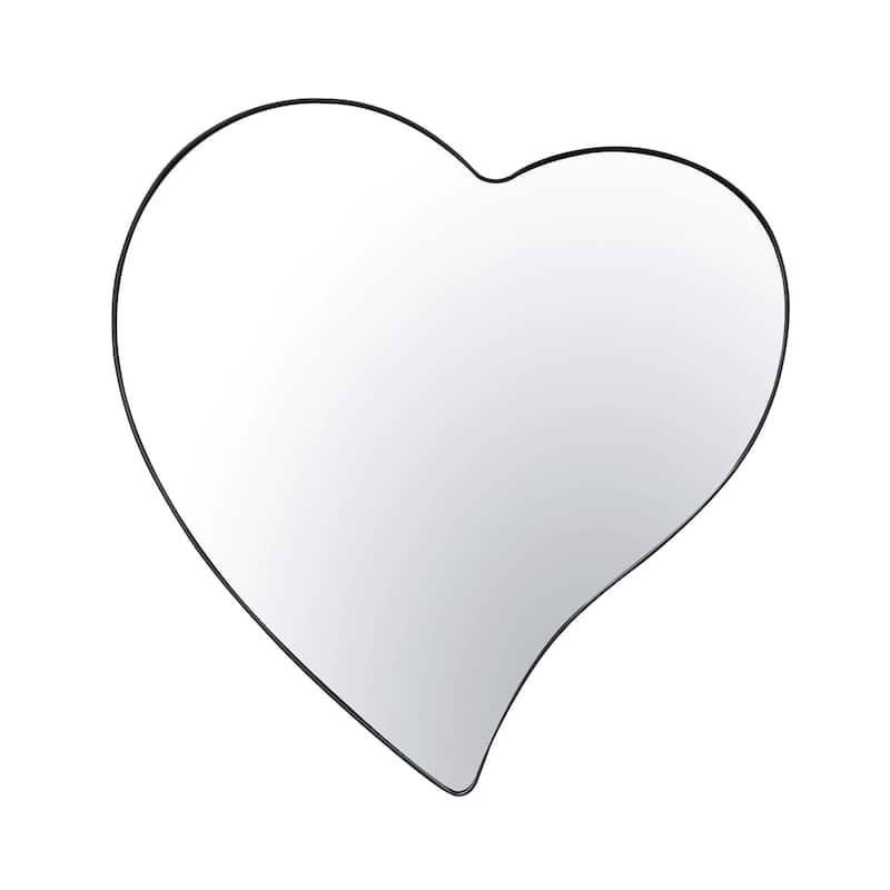 Who Do Ya Love 30x30 Framed Heart Mirror - Black