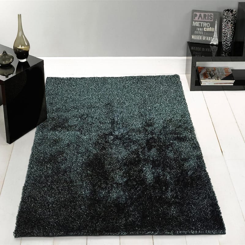 24" x 36" Hand Tufted Area Rug with Cotton Backing - 2' x 3' Oval - Black Ash