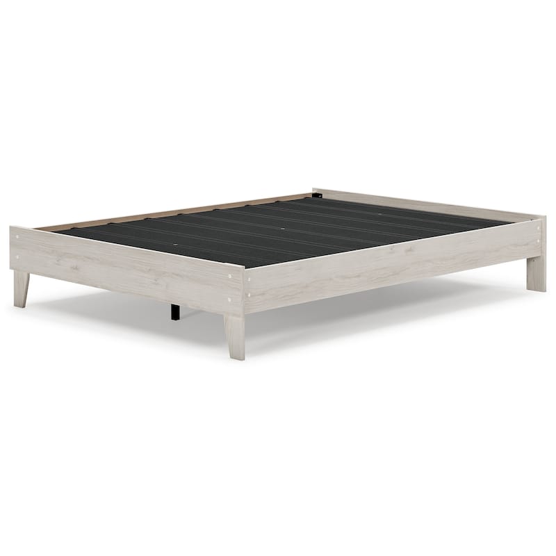 Signature Design by Ashley Socalle Light Natural Platform Bed with 2 Nightstands