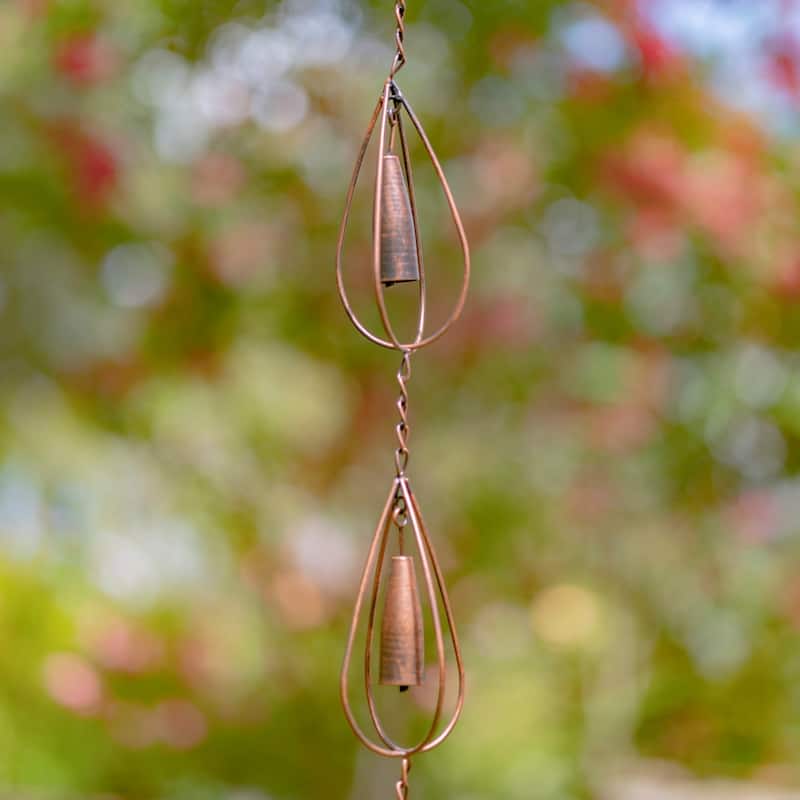 76" Long Antique Bronze Rain Chain with Bells