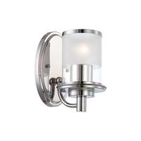 Gemini Nickel W Slate Gray Fabric Shade 1 Light Vanity
