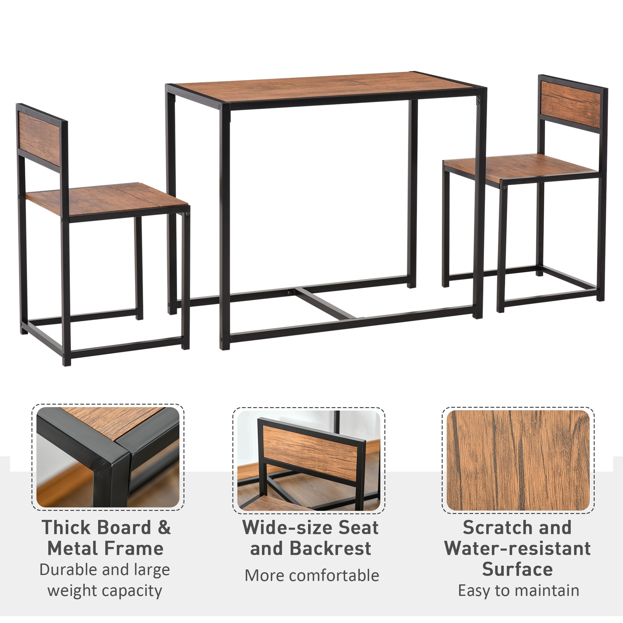 Harbour housewares compact kitchen table & chairs dining set best sale
