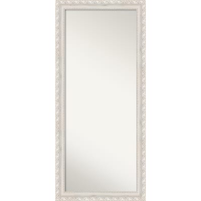 Opera Off White Non-Beveled Wood Framed Full-Length Floor Leaner Mirror - Opera Off White - Glass Size 24x60