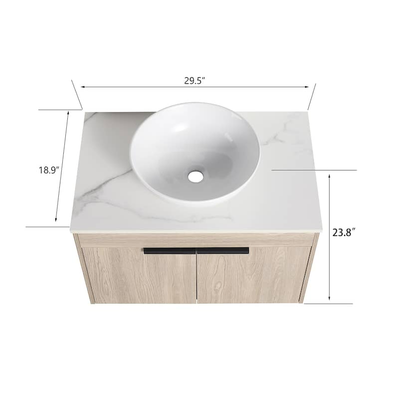 Topcraft Wall Mounted Bathroom Vanity with Sink