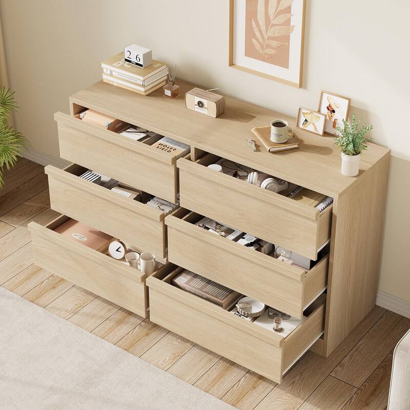 6/7/8 Drawer Dresser for Bedroom, Modern Wooden Chest of Drawers Dresser Organizer