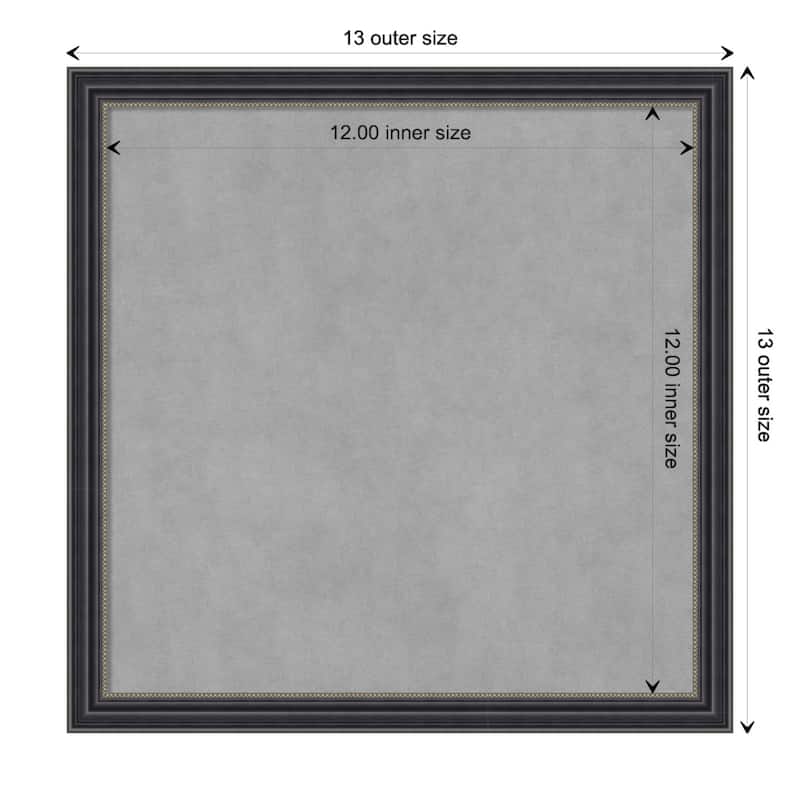 Amanti Art Stylish Black Narrow Framed Magnetic Board - Board Size 12x12
