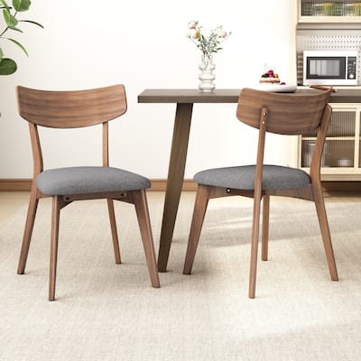 Modern Dining Chairs Set of 2, Fabric Dining Table Chair, Wood Frame Accent Chair, Living Room Side Chair, Office Chair