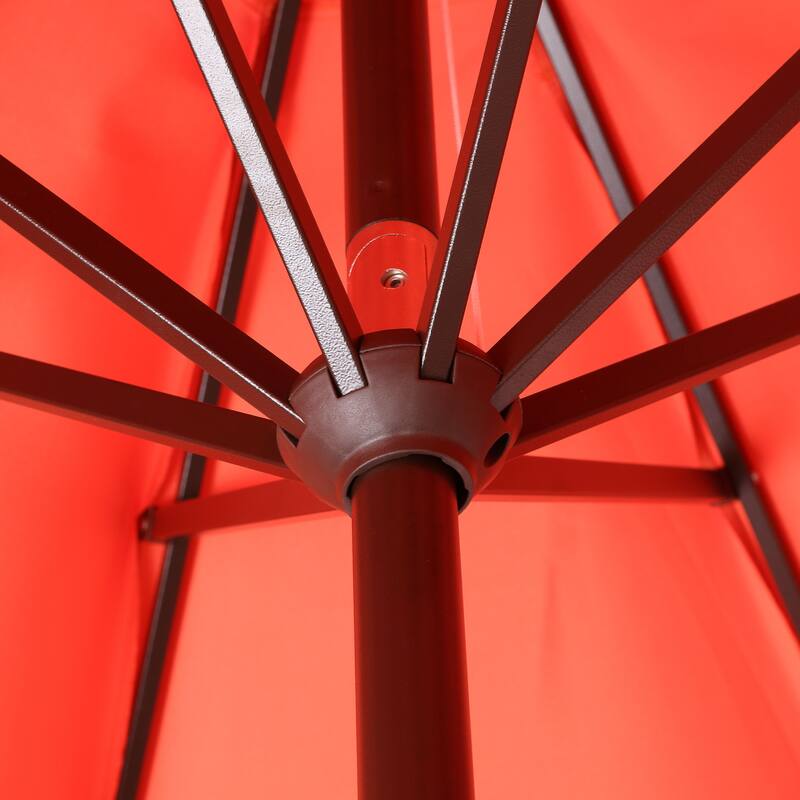 9ft Fringe Patio Umbrella Auto-Tilt, Crank, by JONATHAN Y