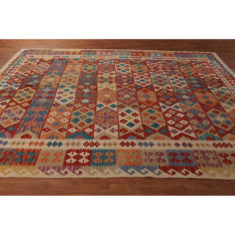 Southwestern Style Kilim Oriental Rug Flatweave Wool Carpet - 8'3"x 11'3"