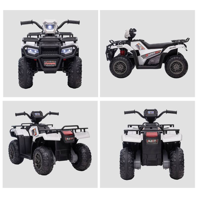 12V Electric Kids Quad ATV with Music, LED Headlights, Comfortable Seat, Safe Speed (2.5mph), for Ages 3-6