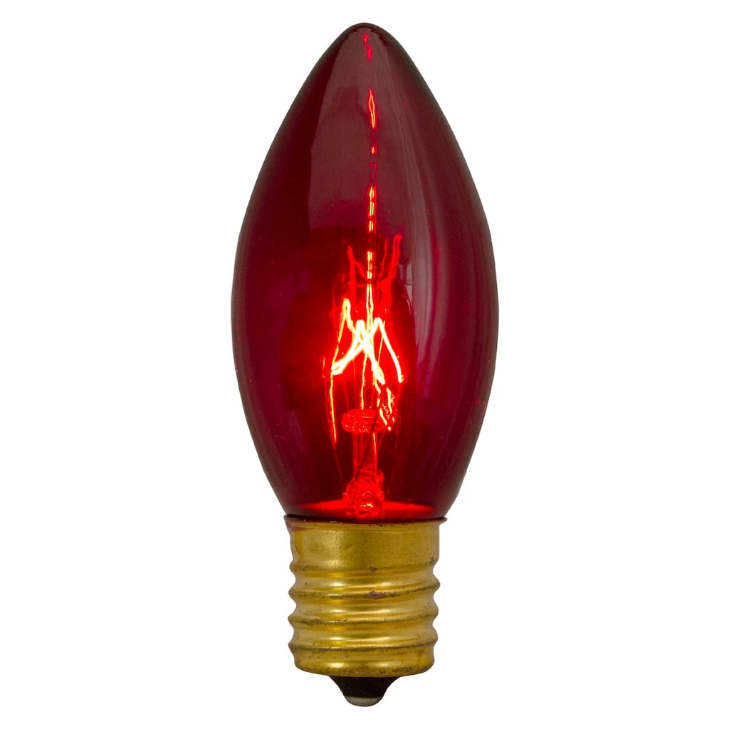 Pack of 4 Red C9 Transparent Christmas Replacement Bulbs - 3"
