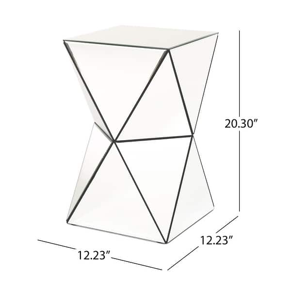 Fairfax Mirrored End Table by Christopher Knight Home - 12.23" L x 12.23" W x 20.30" H