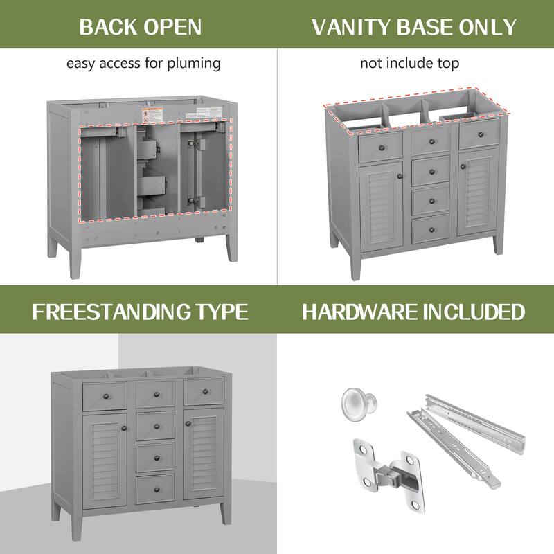 Modern Bathroom Vanity without Sink, Cabinet Base Only