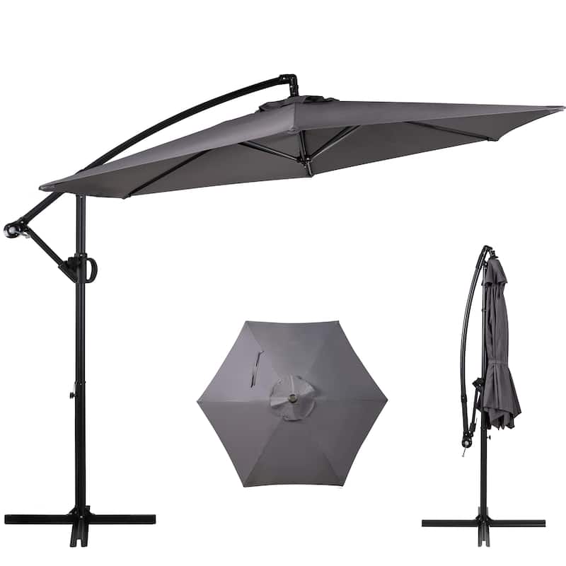 Futzca 9FT Outdoor Hanging Offset Patio Umbrella