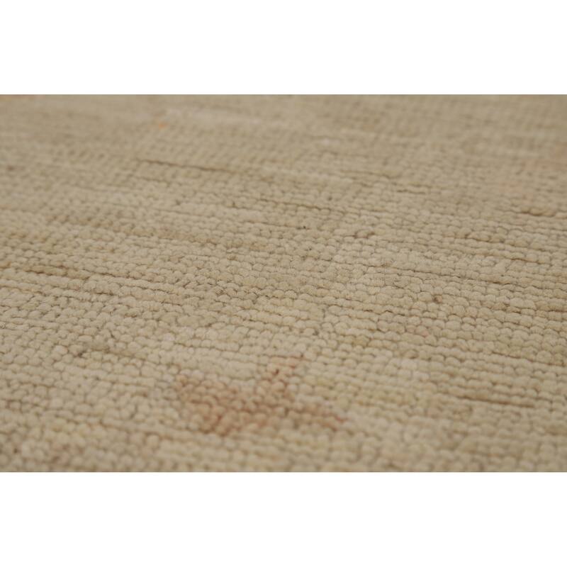Hand Knotted Oriental 100% Wool Carpet Transitional All-Over Beige & Ivories Oushak Area Rug - 13' 6'' X 9' 10''