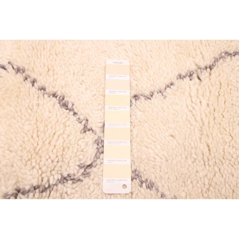 ECARPETGALLERY Hand-knotted Tangier Cream Wool Rug - 6'8 x 9'9